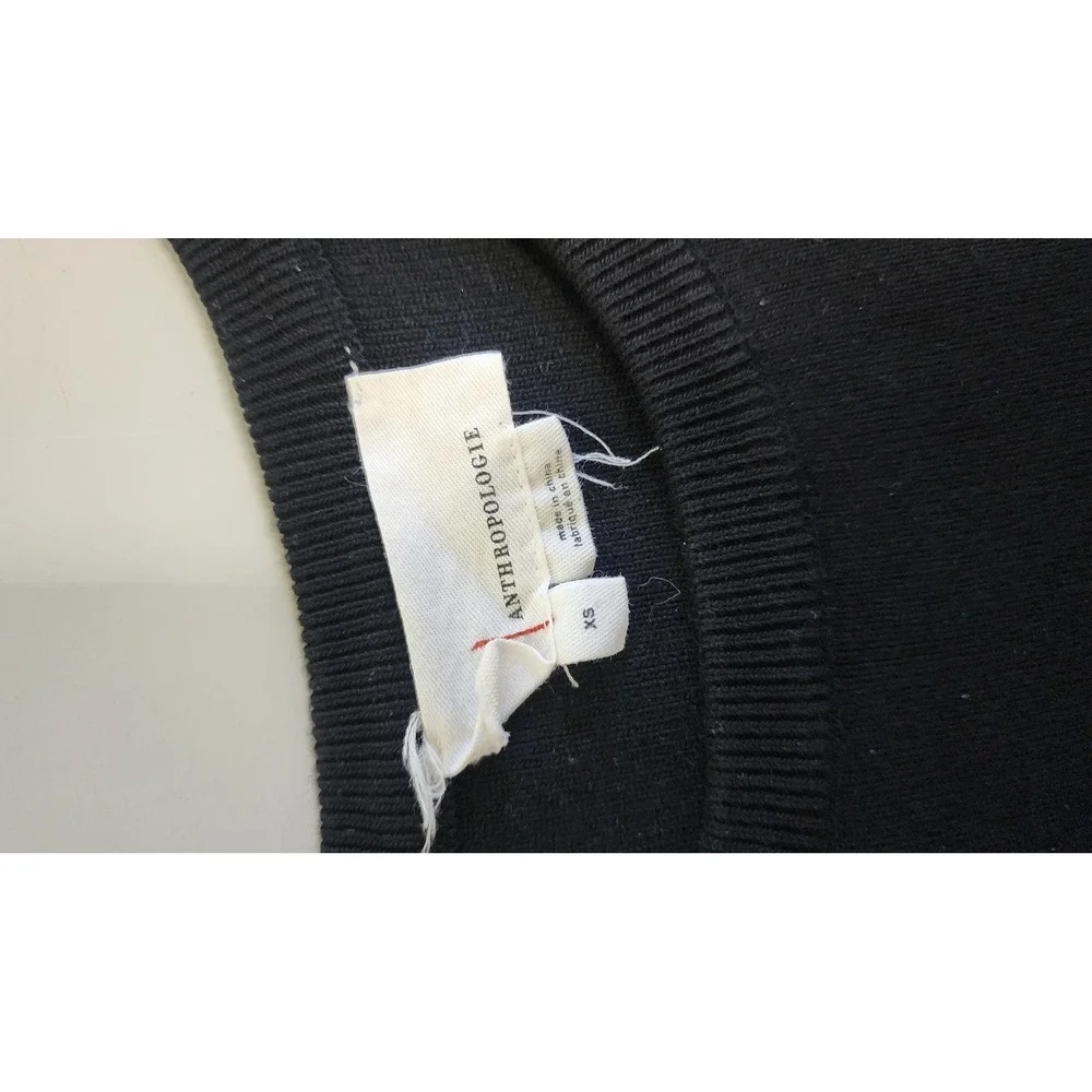 Anthropologie Mixed Media Sweater Women‎ XS Black White Excellent